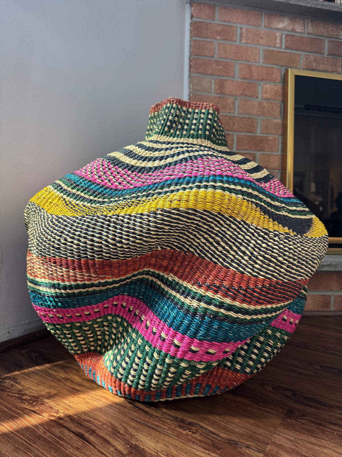 Wavy Art Basket - Multicolor