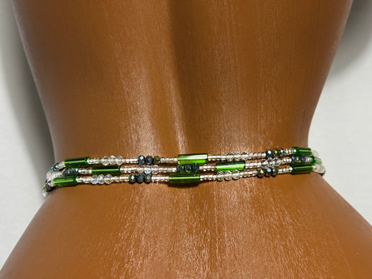 Emerald Glow Traditional African Waist Beads