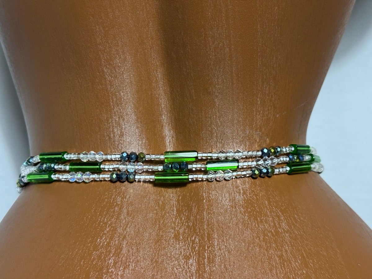 Emerald Glow Traditional African Waist Beads