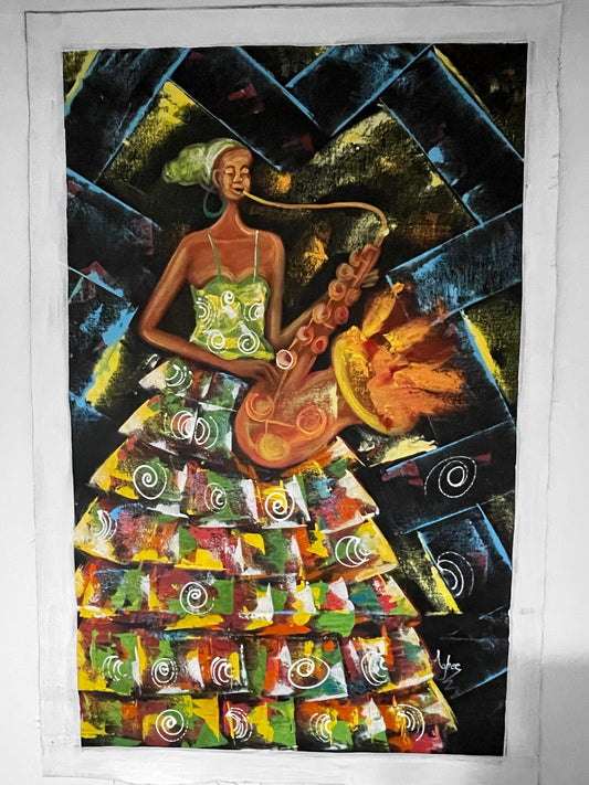 Saxophone Lady in Color