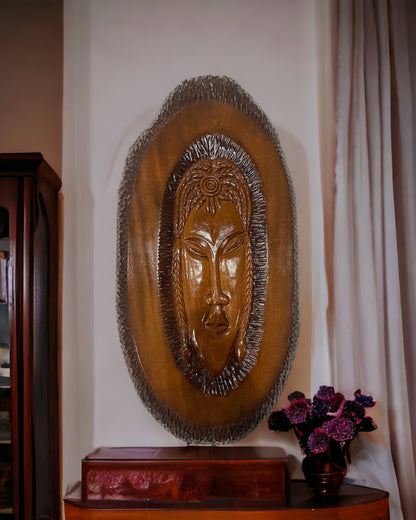 Handcrafted Solid Walnut Wood Wall Sculpture